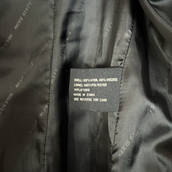 Miss Sixty black wool coat size xs - Picture 4 of 4